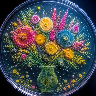 bouquet of flowers in a glass vase