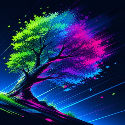a tree in nature — Motion Graphics Digital Art Style