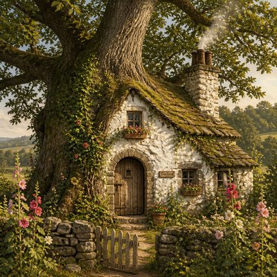 a tree in nature — Cottage Vernacular Architecture