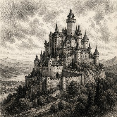 majestic castle on a hilltop
