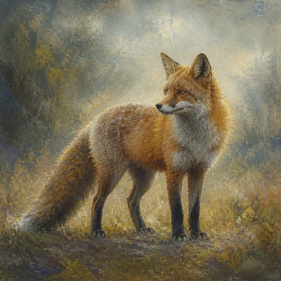 animal standing in natural pose — Scumbling Painting Style