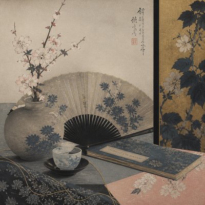 still life with everyday objects — Japonisme Art Style