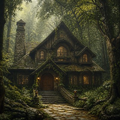 house with front view — Forest Nature Art