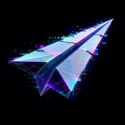 a paper plane, clean minimal composition on a plain background, no text