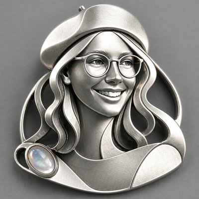 Modernist Silver Jewelry Design Style Transfer Example