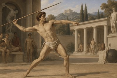 Polyclitus hurls a javelin at the gymnasium