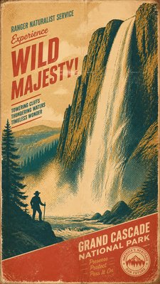 towering waterfall cascading down a cliff