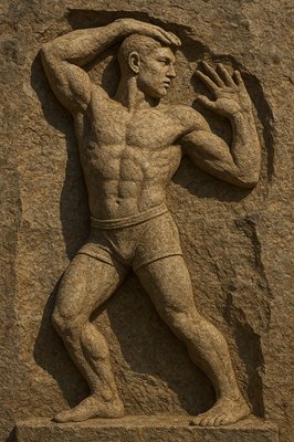 a statue of a man holding a basketball ball