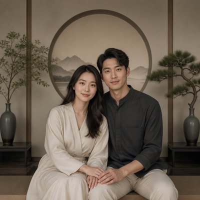 portrait of two people together
