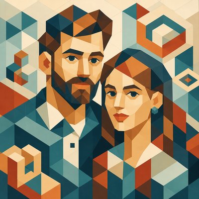 portrait of two people together