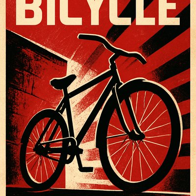 bicyle resting against a wall