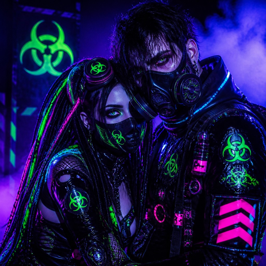 portrait of two people together — Cybergoth Aesthetic
