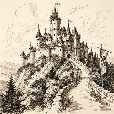 majestic castle on a hilltop