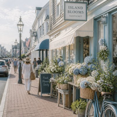 urban street with city activity — Coastal Grandmother Aesthetic