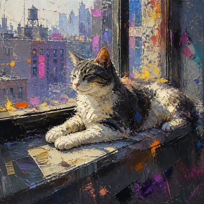 a cat lounging in a sunlit window