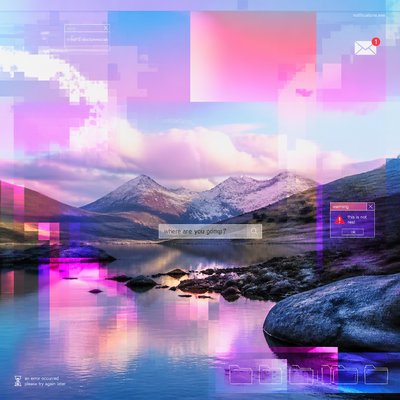 serene landscape with mountains and water