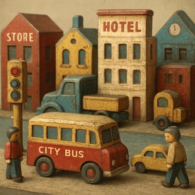 urban street with city activity