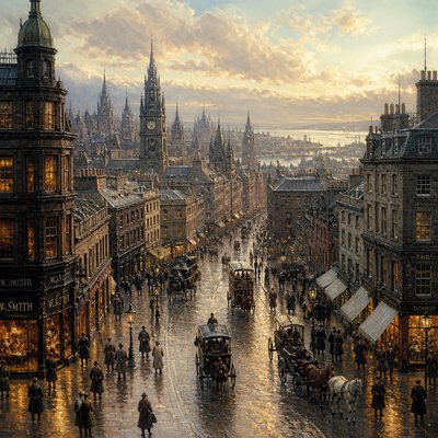 urban street with city activity
