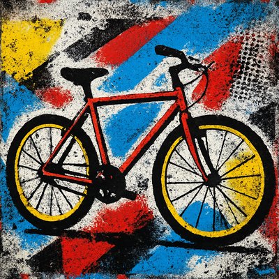 bicyle resting against a wall