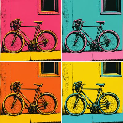 bicyle resting against a wall