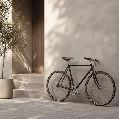 bicyle resting against a wall — Contemporary Interior Design