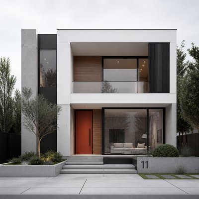 house with front view — Modern Architecture Art