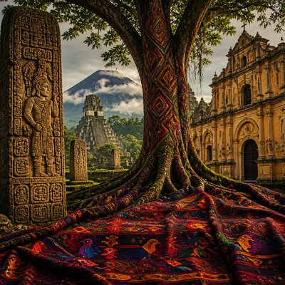 a tree in nature — Guatemalan Art Style