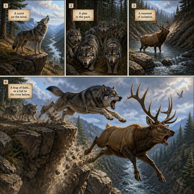 animal standing in natural pose — Narrative Art Style