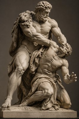 Hercules and Diomedes sculpture by Vincenzo de Rossi