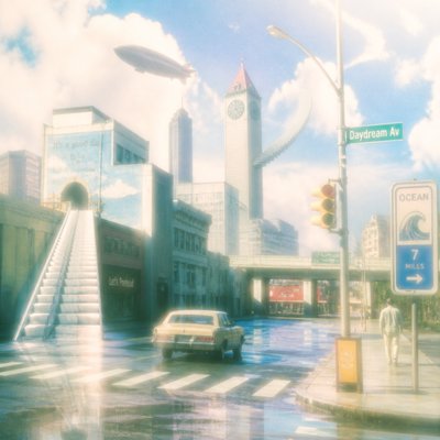 urban street with city activity