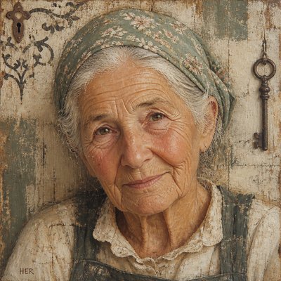 close-up portrait of an elderly person with expressive weathered features