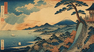 sweeping panoramic landscape with a dramatic sky