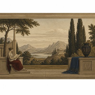 wide landscape with natural scenery — Neoclassicism Art Style
