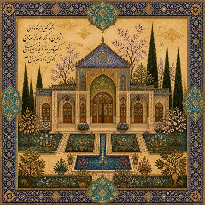 house with front view — Persian Art Style