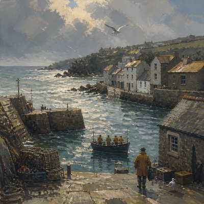 wide landscape with natural scenery — Cornwall Plein Air Art Style