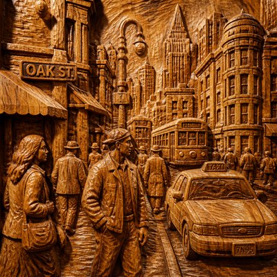 urban street with city activity