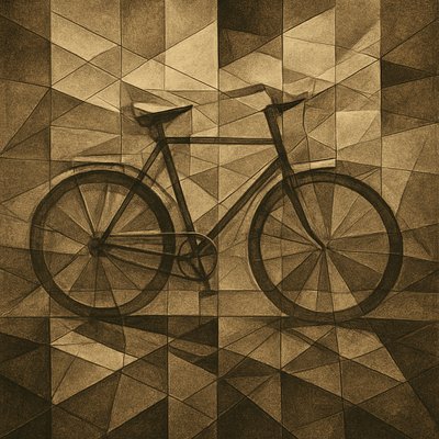 bicyle resting against a wall