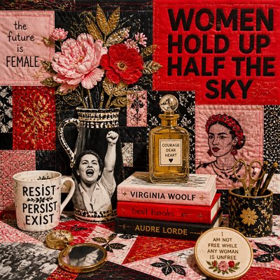 still life with everyday objects — Feminist Art Style