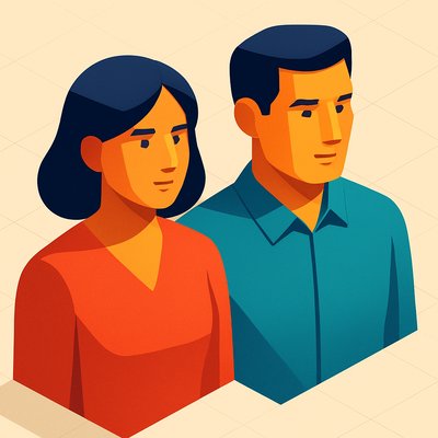 portrait of two people together