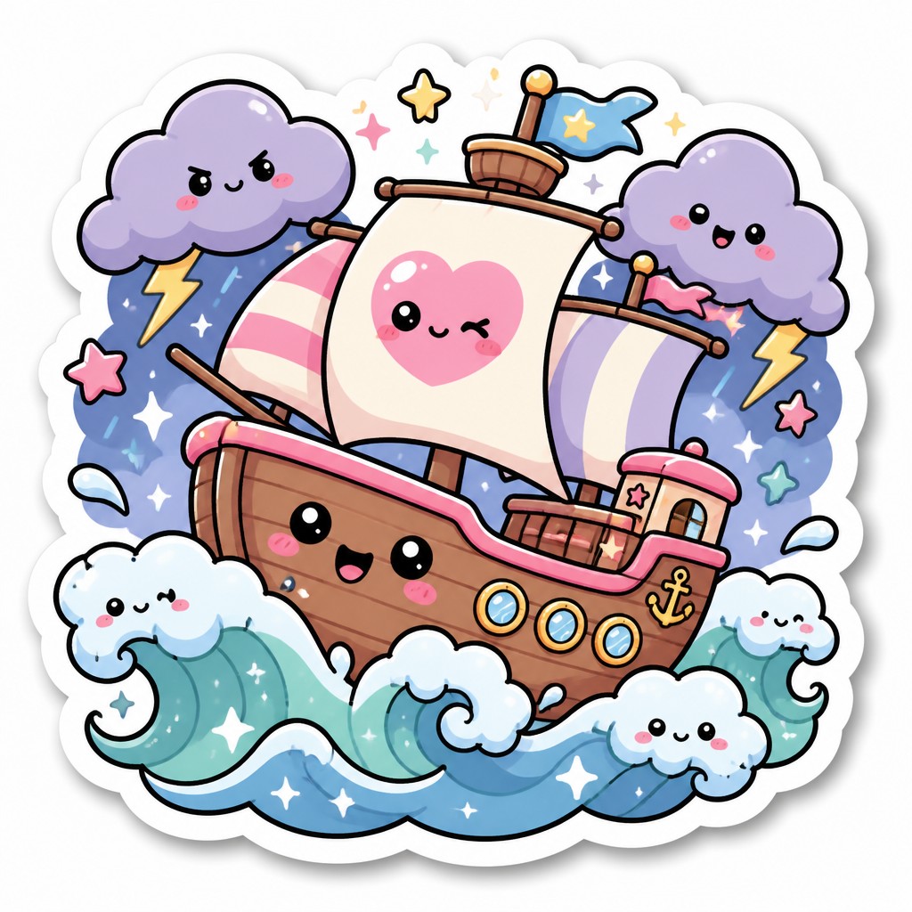 sailing ship on a stormy sea