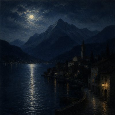 serene landscape with mountains and water
