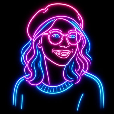 Neon Icon Design Style Transfer Example