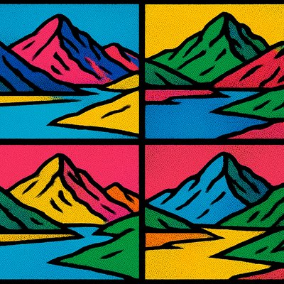 serene landscape with mountains and water