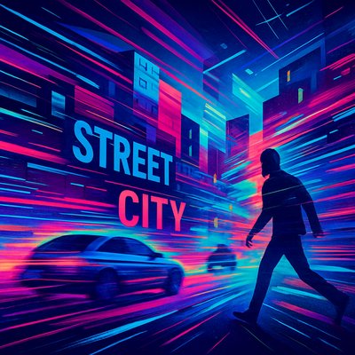 urban street with city activity