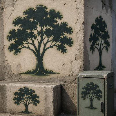 a tree in nature — Stencil Art Style