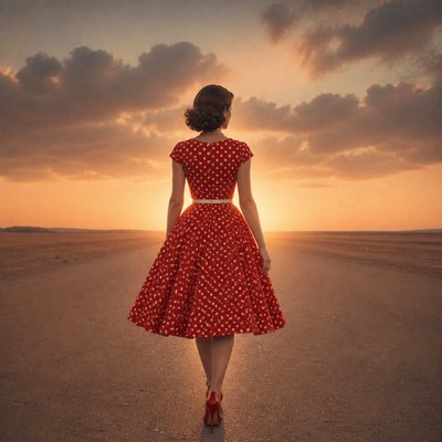 a solitary figure walking toward a glowing horizon across an empty plain, moody atmosphere, no text or lettering