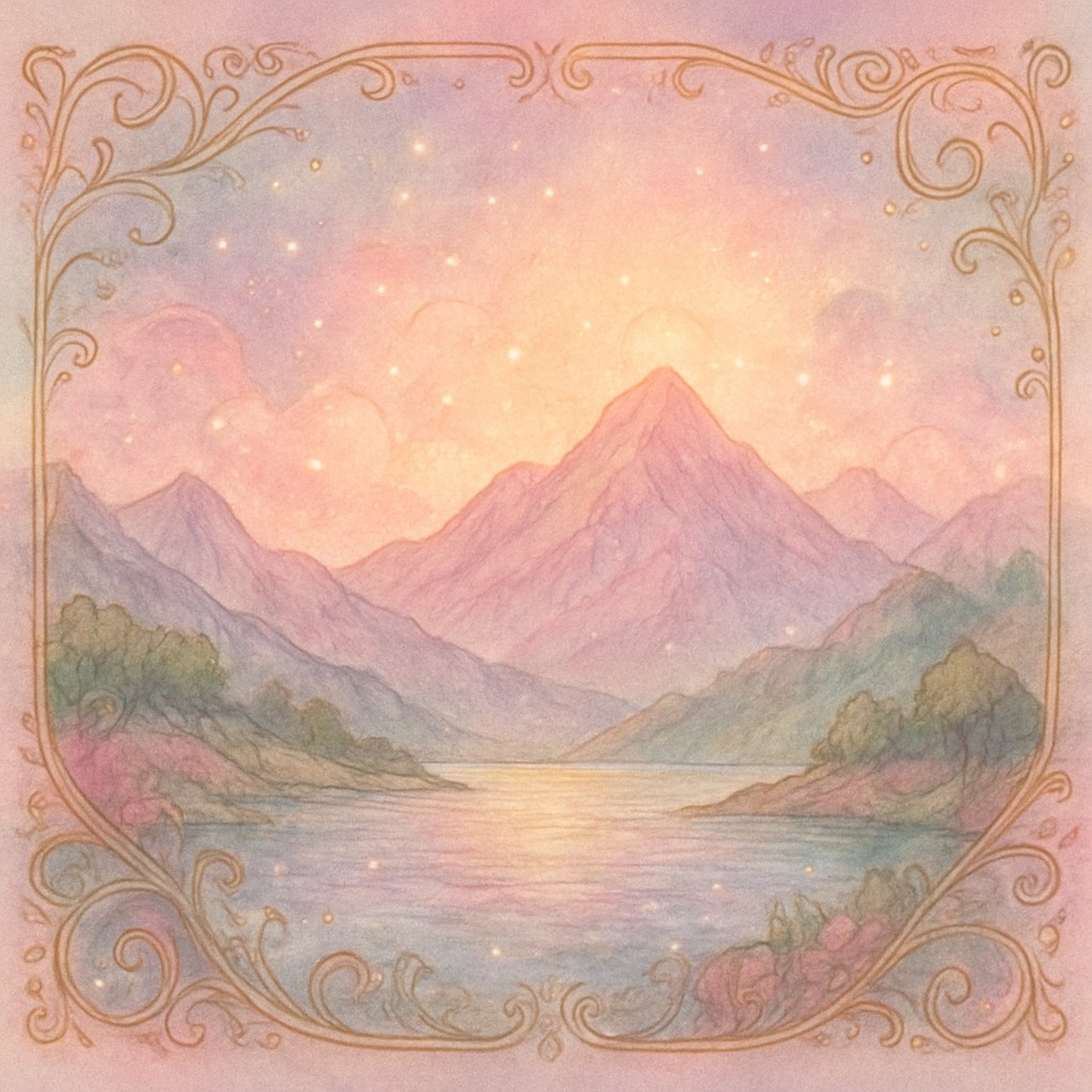 serene landscape with mountains and water