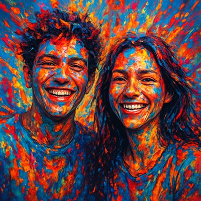 portrait of two people together