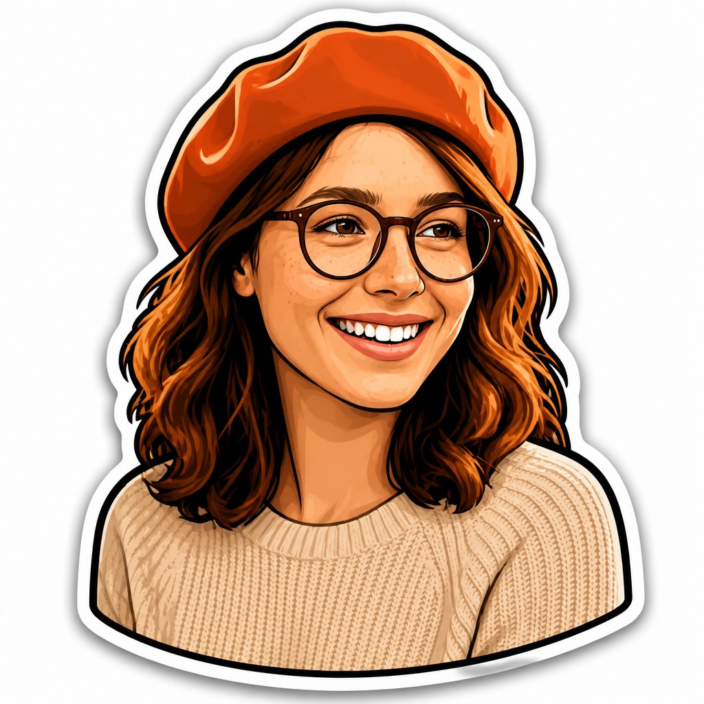 Photo transformed to Die-Cut Sticker Design style