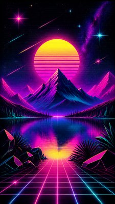 a tranquil mountain lake beneath a starry night sky, no people, no text